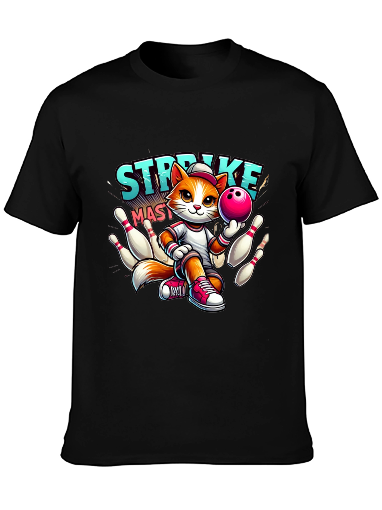 Strike Master Cat Graphic T-Shirt