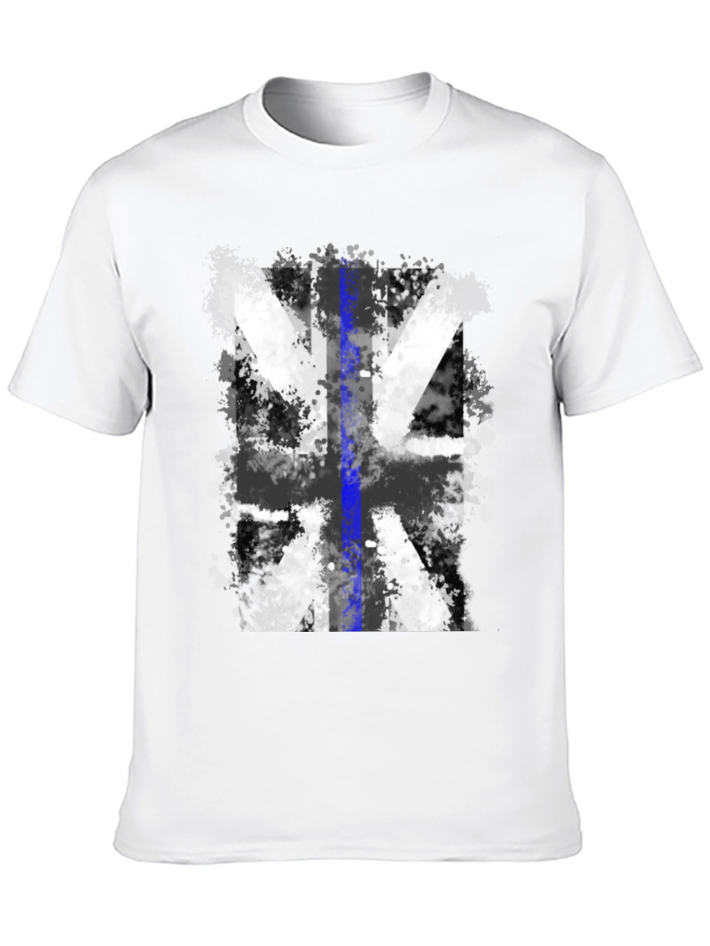 Distressed UK Flag Tee: Blue Line Support