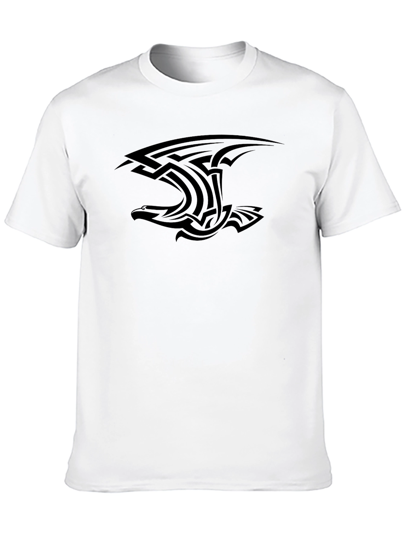 Mens Black Tribal Eagle Graphic T-Shirt