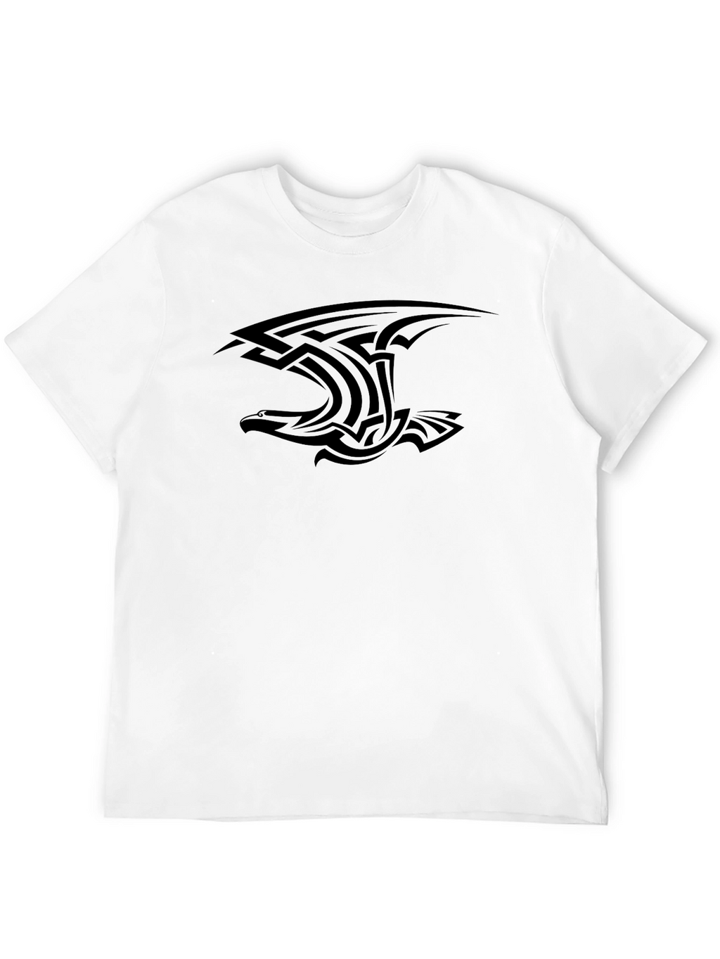 Mens Black Tribal Eagle Graphic T-Shirt