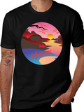 Awesome Sunset Graphic Tee - Retro Style
