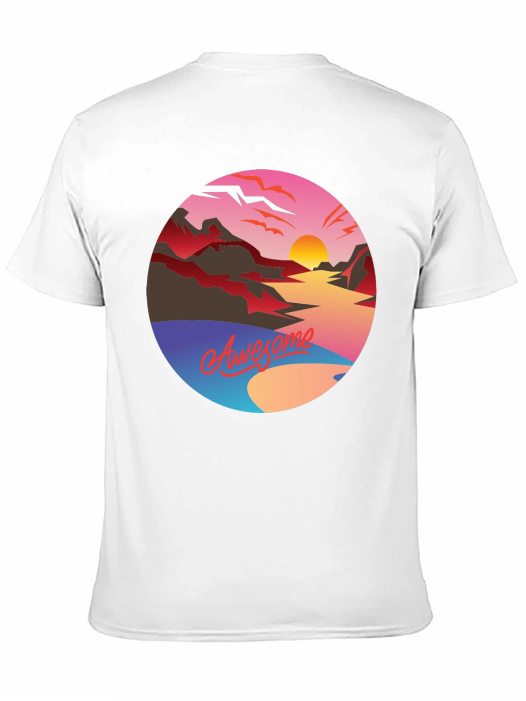 Awesome Sunset Graphic Tee - Retro Style