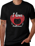 I Love Halloween T-Shirt - Pumpkin Heart Graphic Tee
