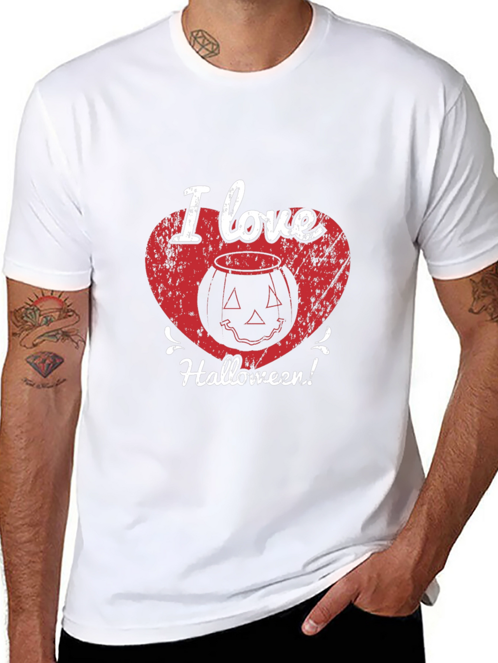 I Love Halloween T-Shirt - Pumpkin Heart Graphic Tee