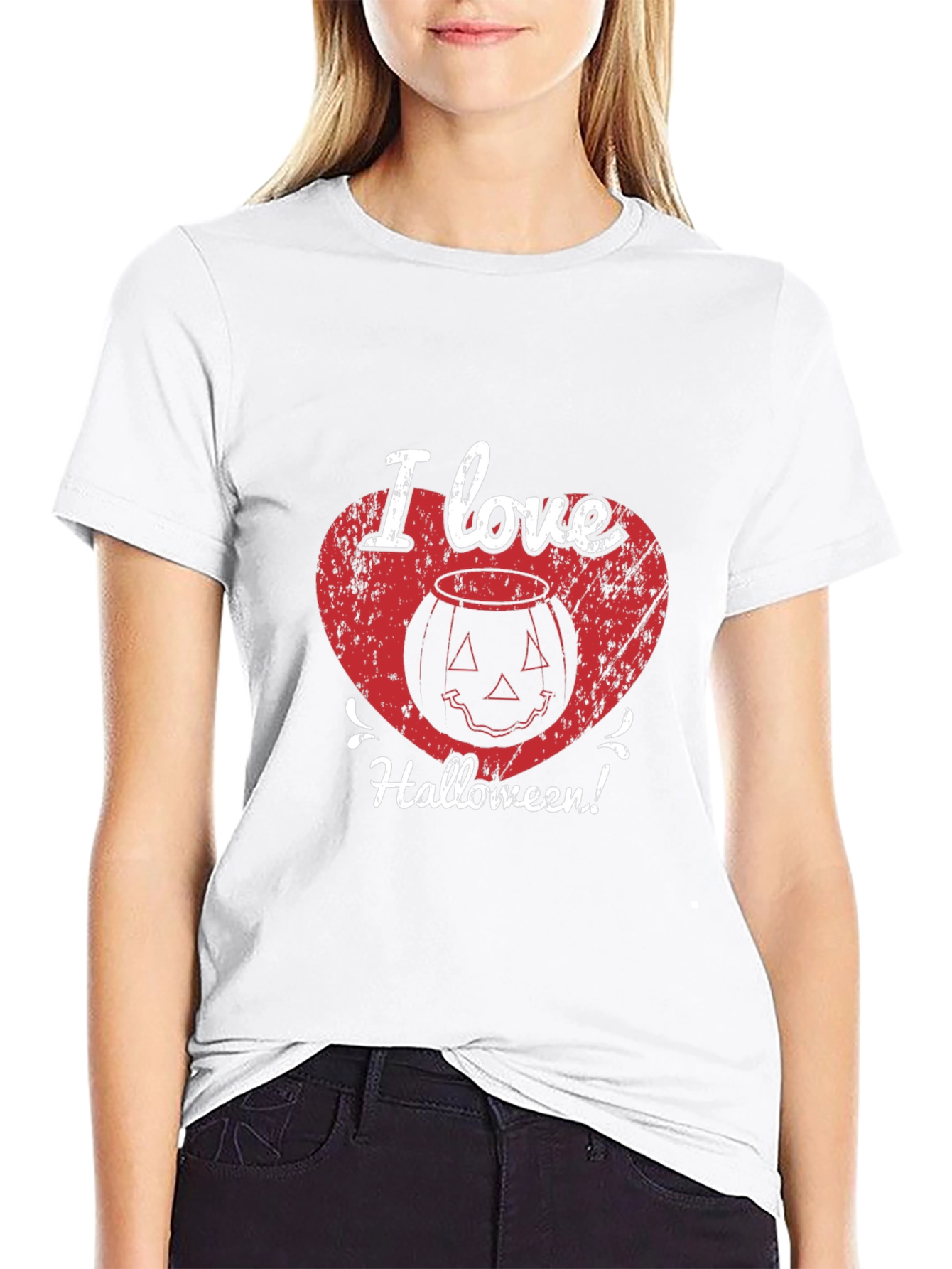 I Love Halloween T-Shirt - Pumpkin Heart Graphic Tee
