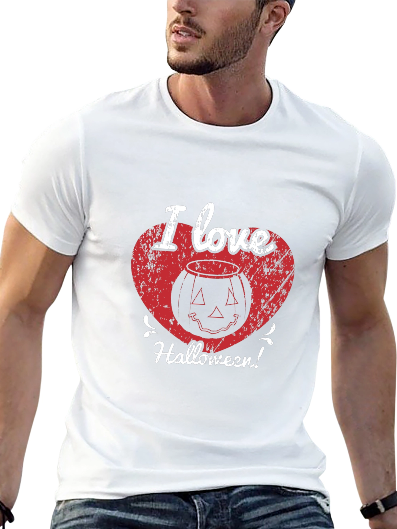 I Love Halloween T-Shirt - Pumpkin Heart Graphic Tee