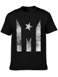 Distressed Puerto Rican Pride Graphic Tee - Black