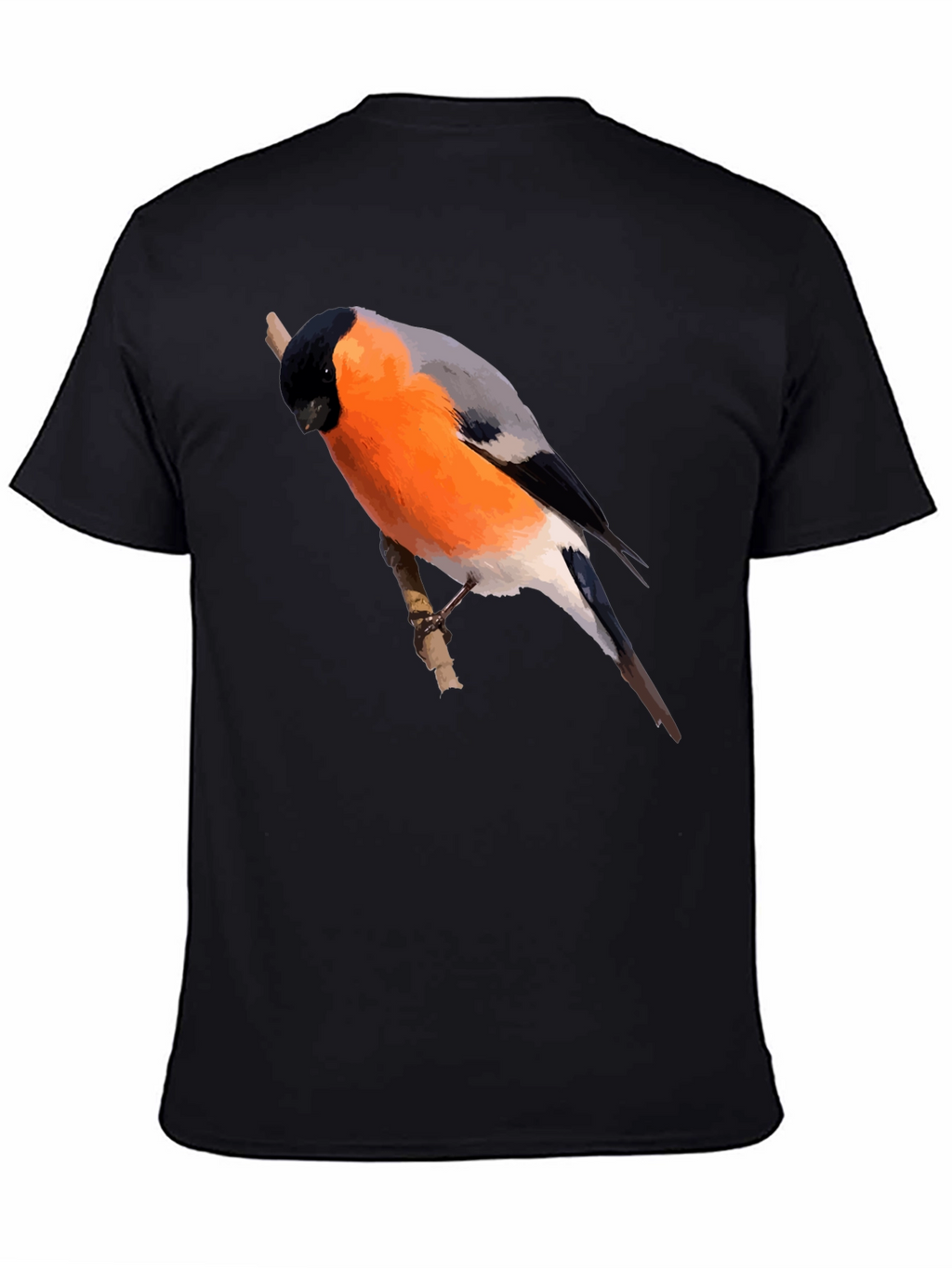 Bullfinch Bird Graphic Black T-Shirt