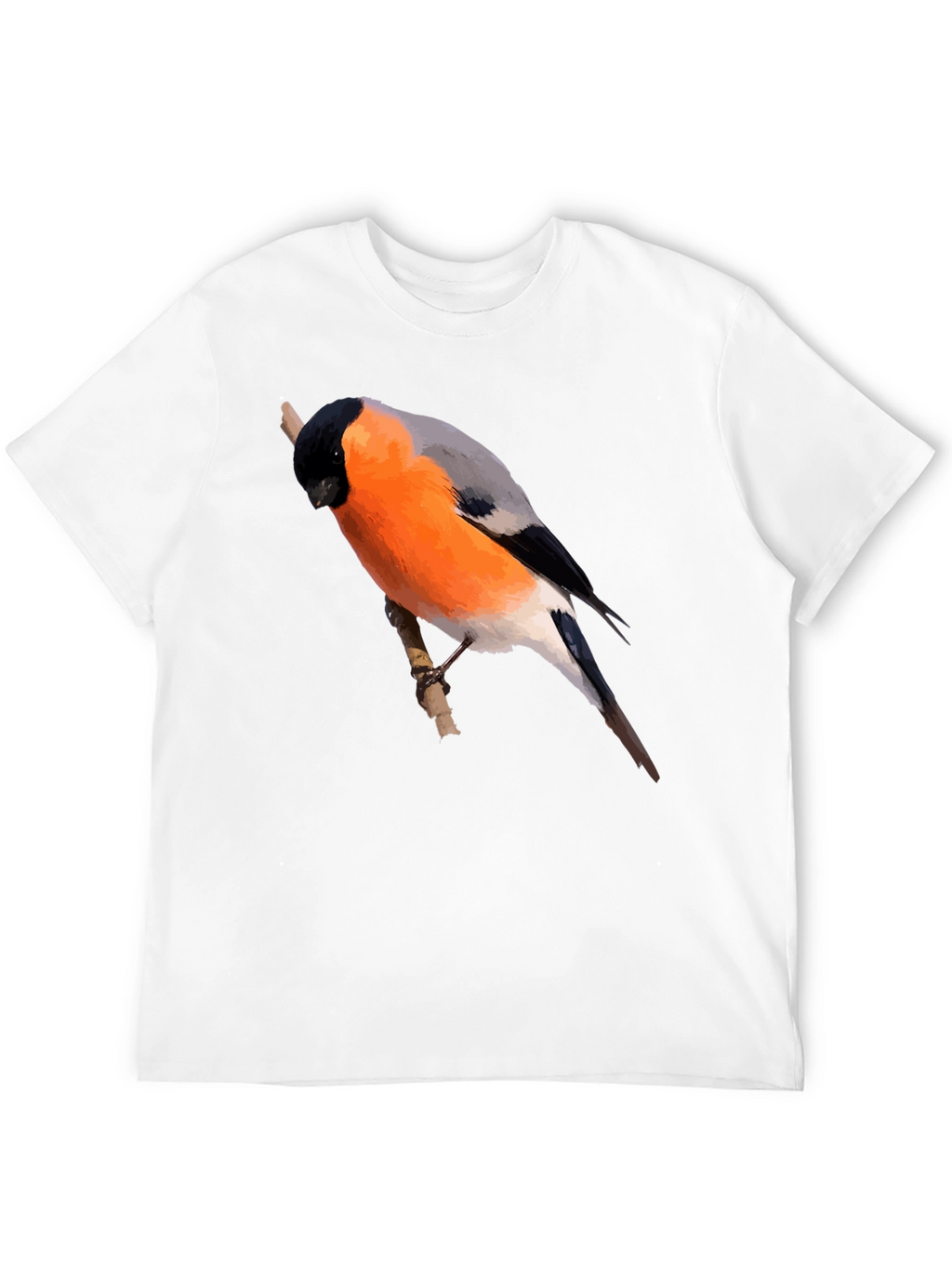 Bullfinch Bird Graphic Black T-Shirt