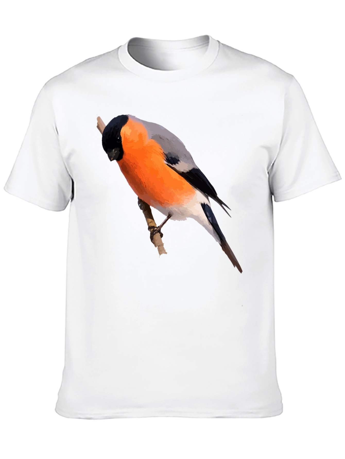 Bullfinch Bird Graphic Black T-Shirt