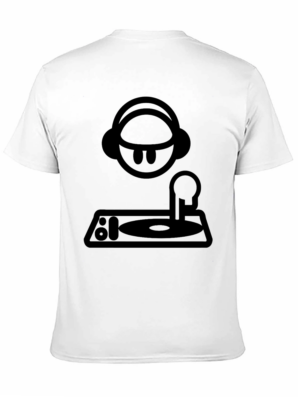 DJ Cartoon Graphic T-Shirt - Black