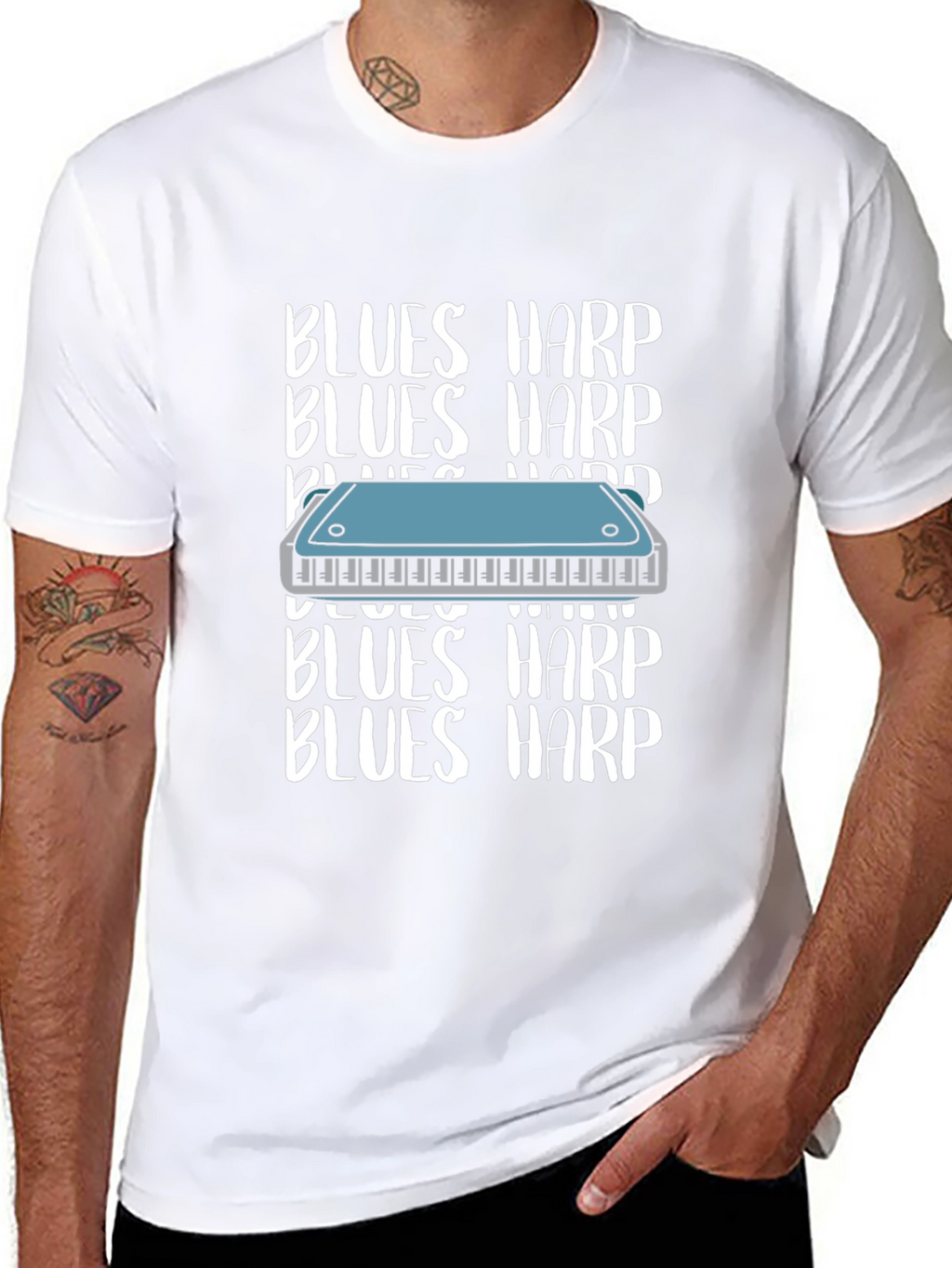 Blues Harp T-Shirt - Musical Instrument Tee
