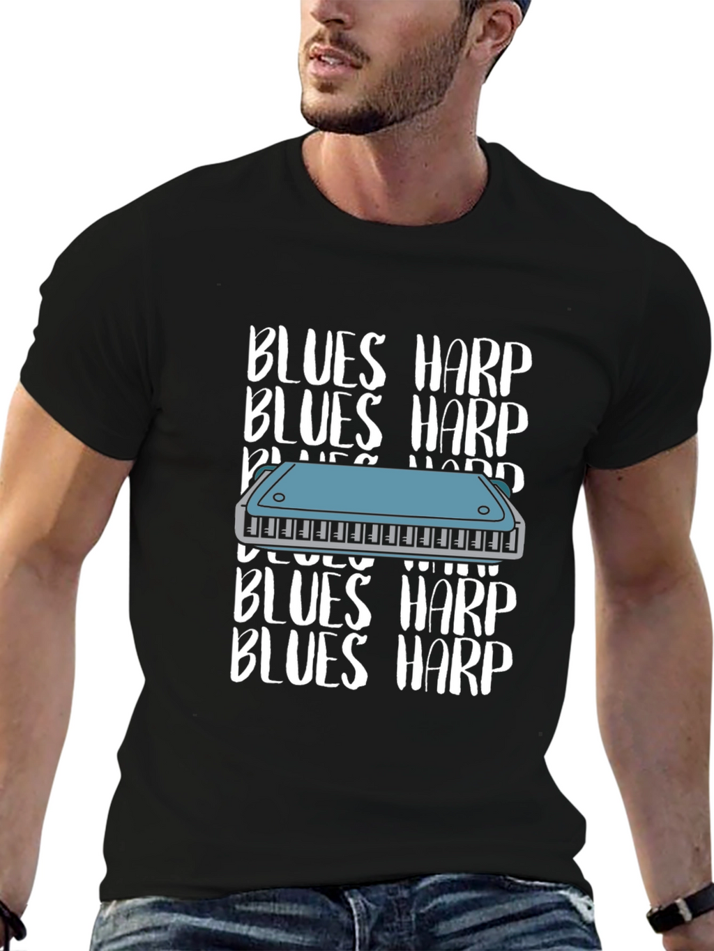 Blues Harp T-Shirt - Musical Instrument Tee