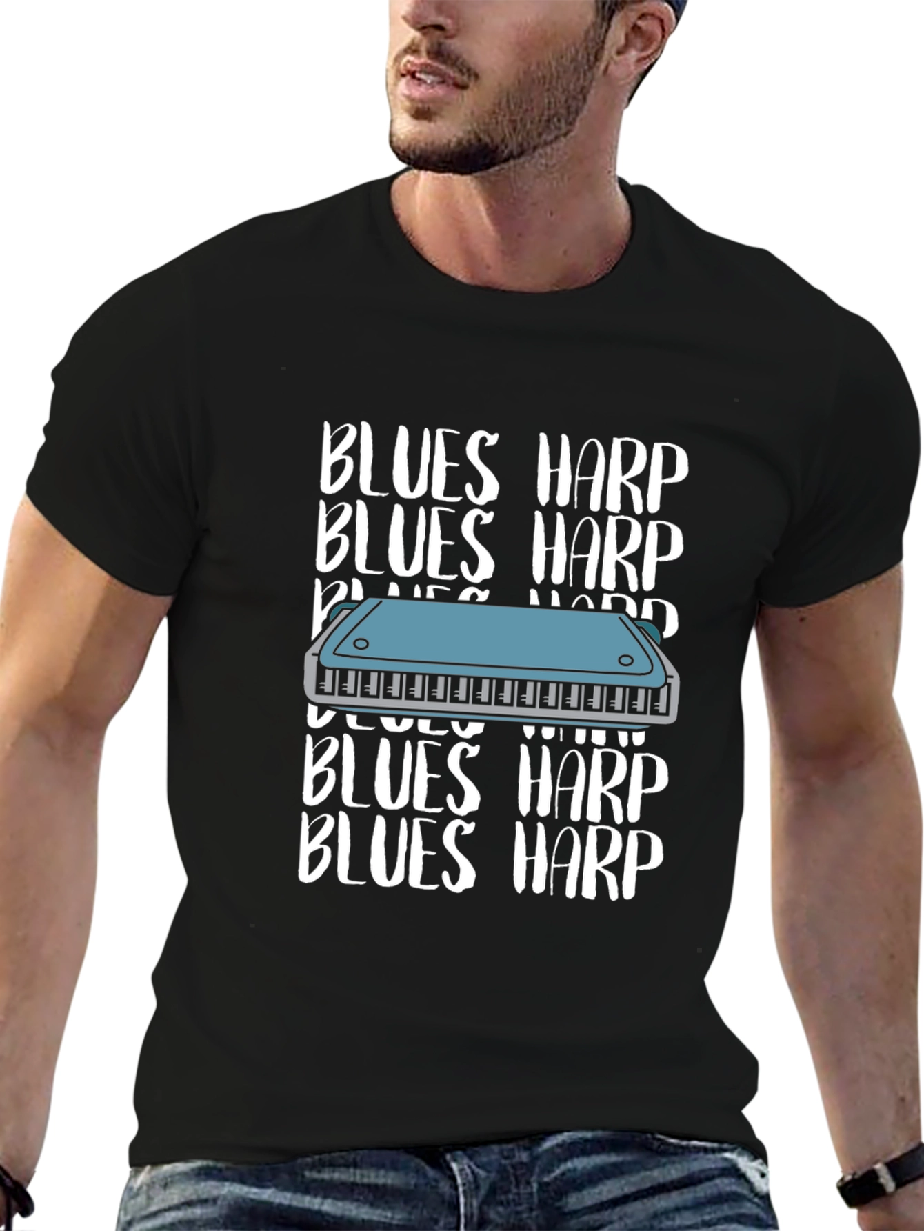Blues Harp T-Shirt - Musical Instrument Tee