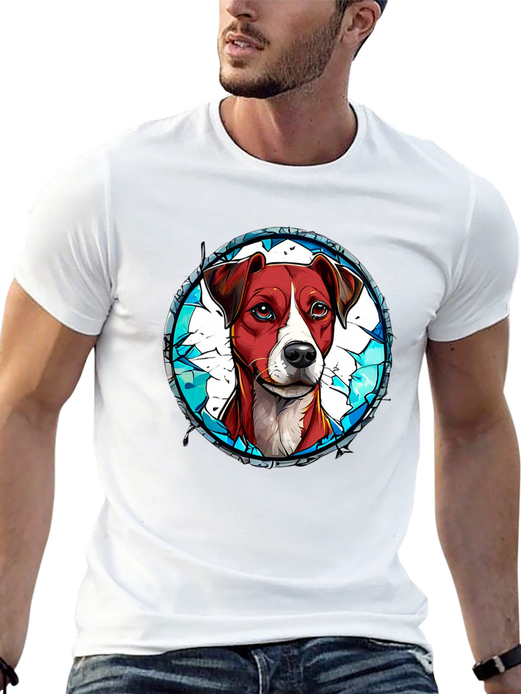 Dog Graphic Tee - Artistic Pet Lover T-Shirt