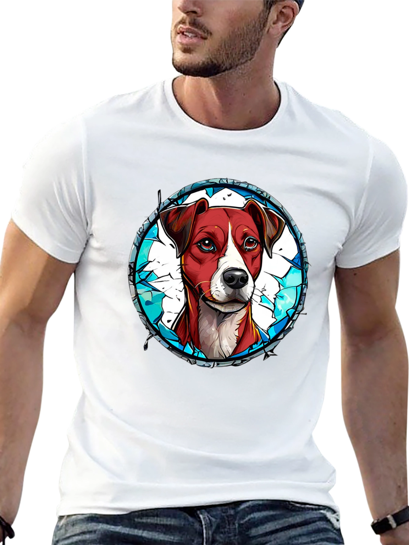 Dog Graphic Tee - Artistic Pet Lover T-Shirt