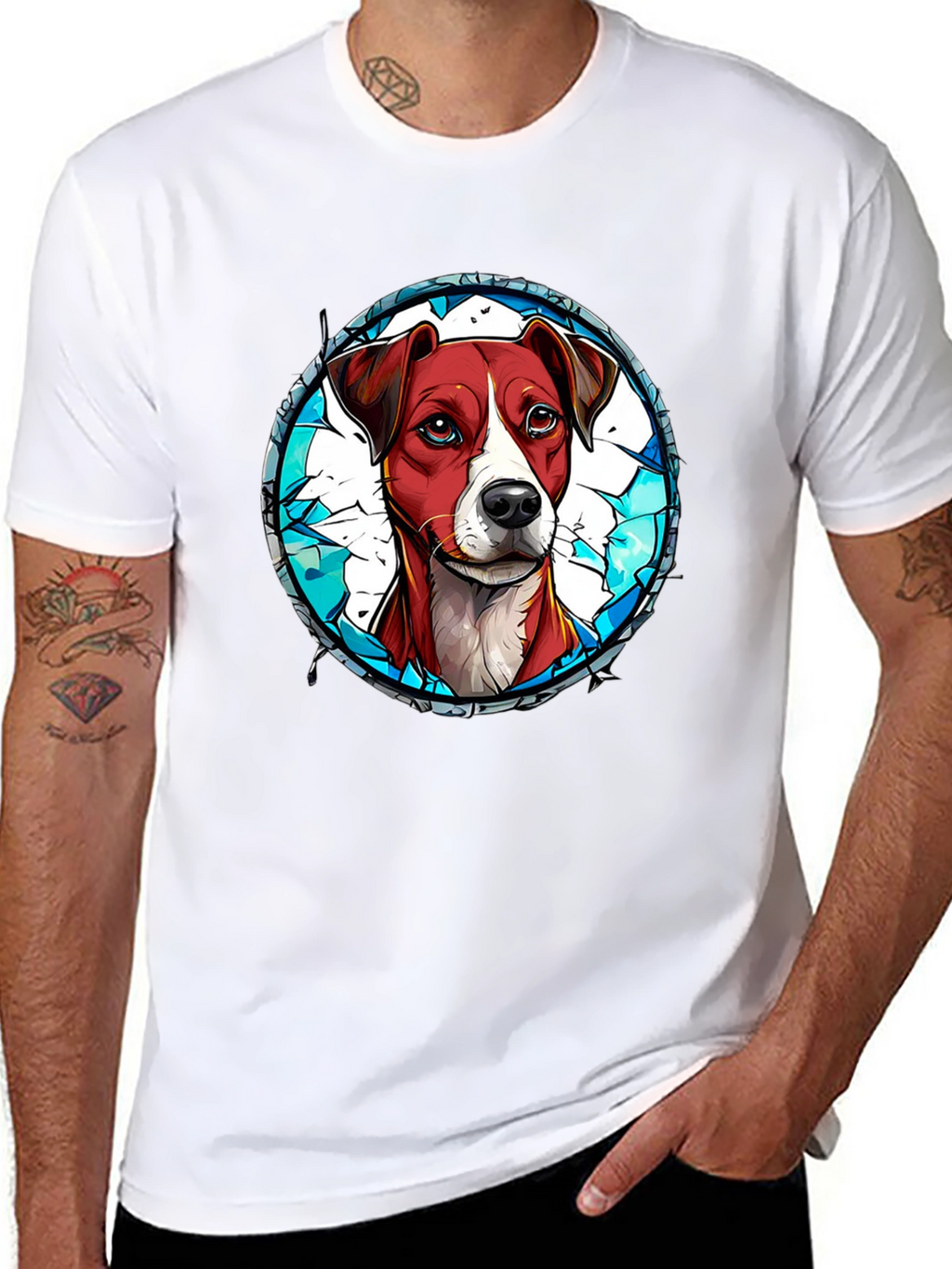Dog Graphic Tee - Artistic Pet Lover T-Shirt