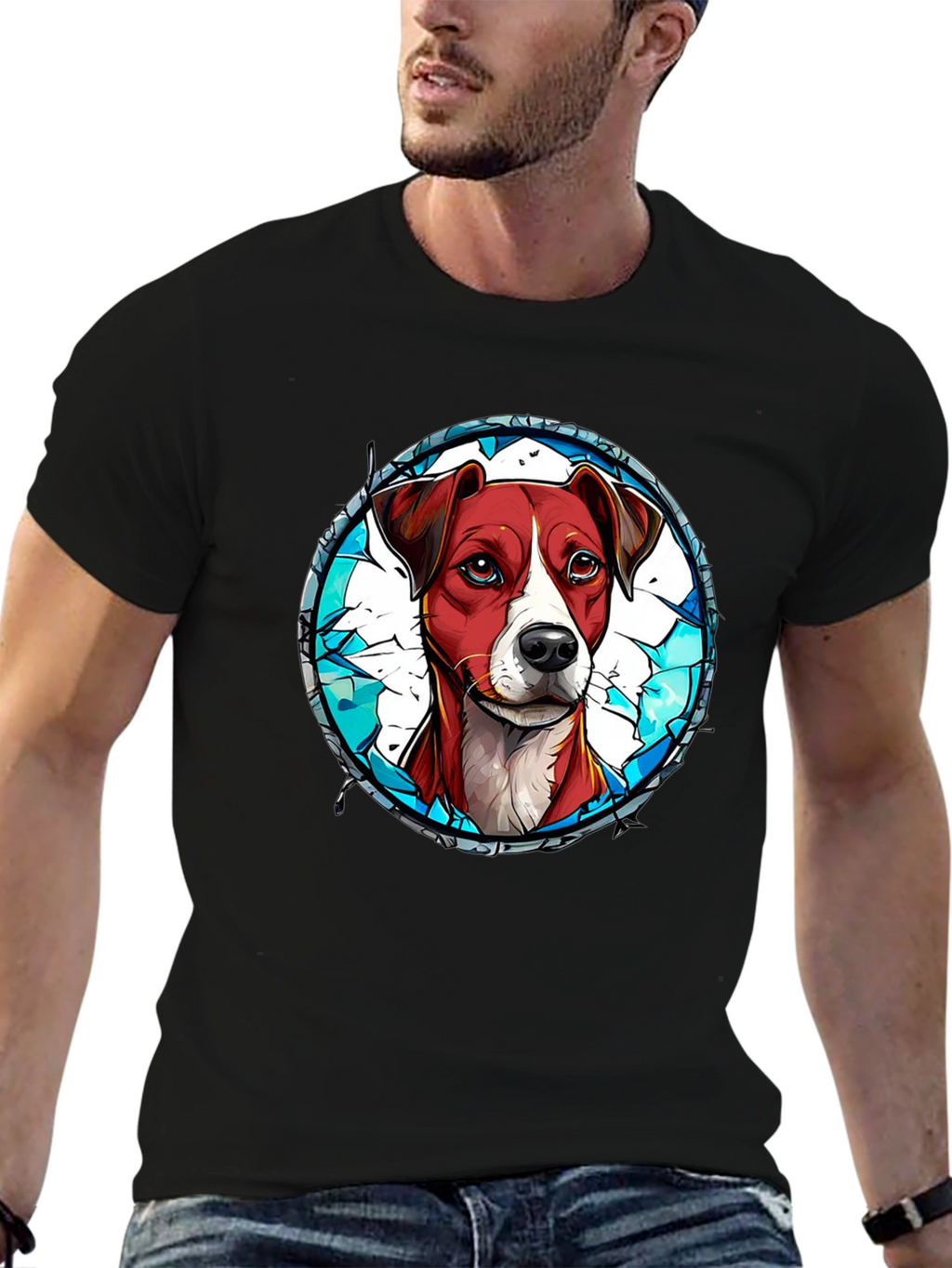 Dog Graphic Tee - Artistic Pet Lover T-Shirt