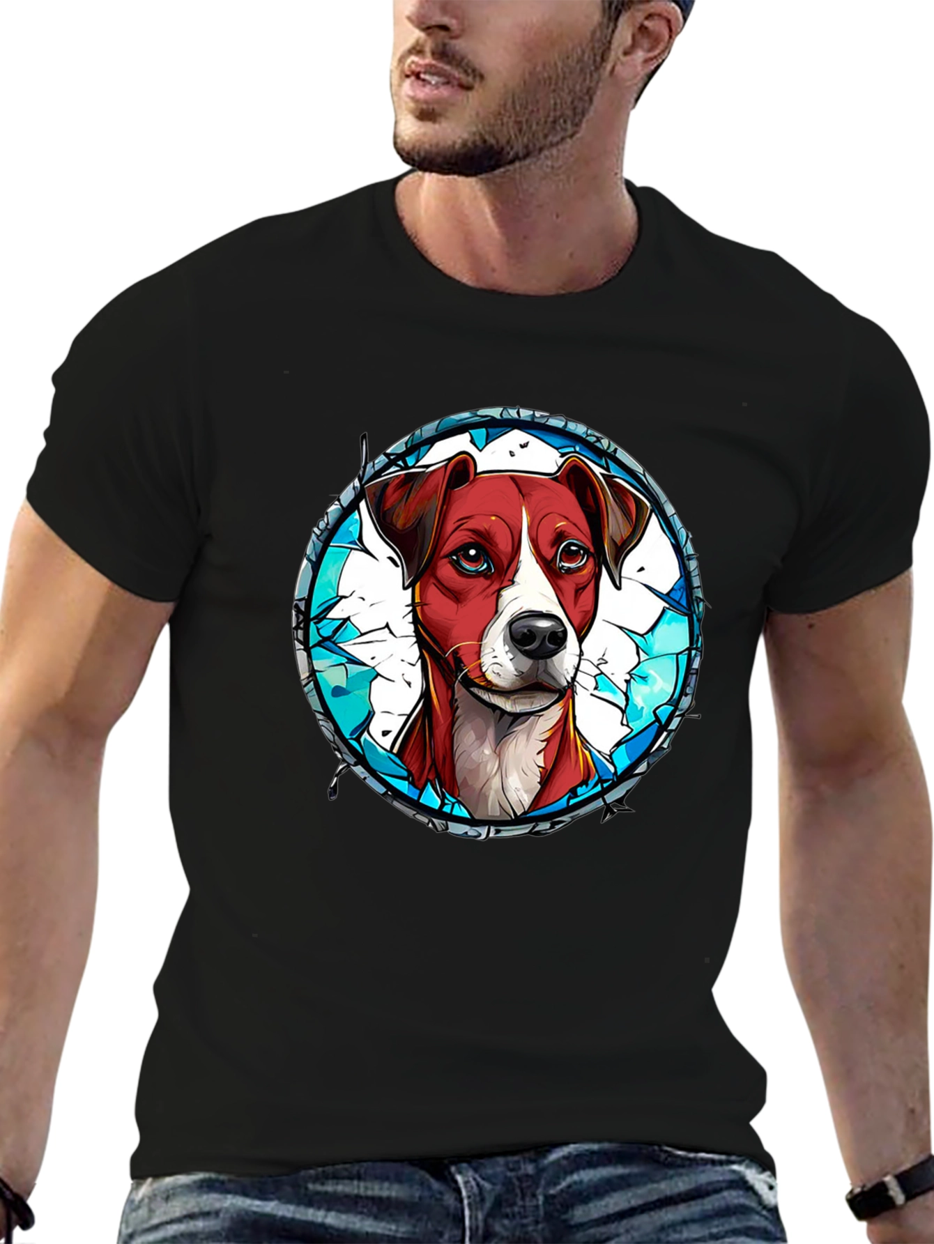 Dog Graphic Tee - Artistic Pet Lover T-Shirt