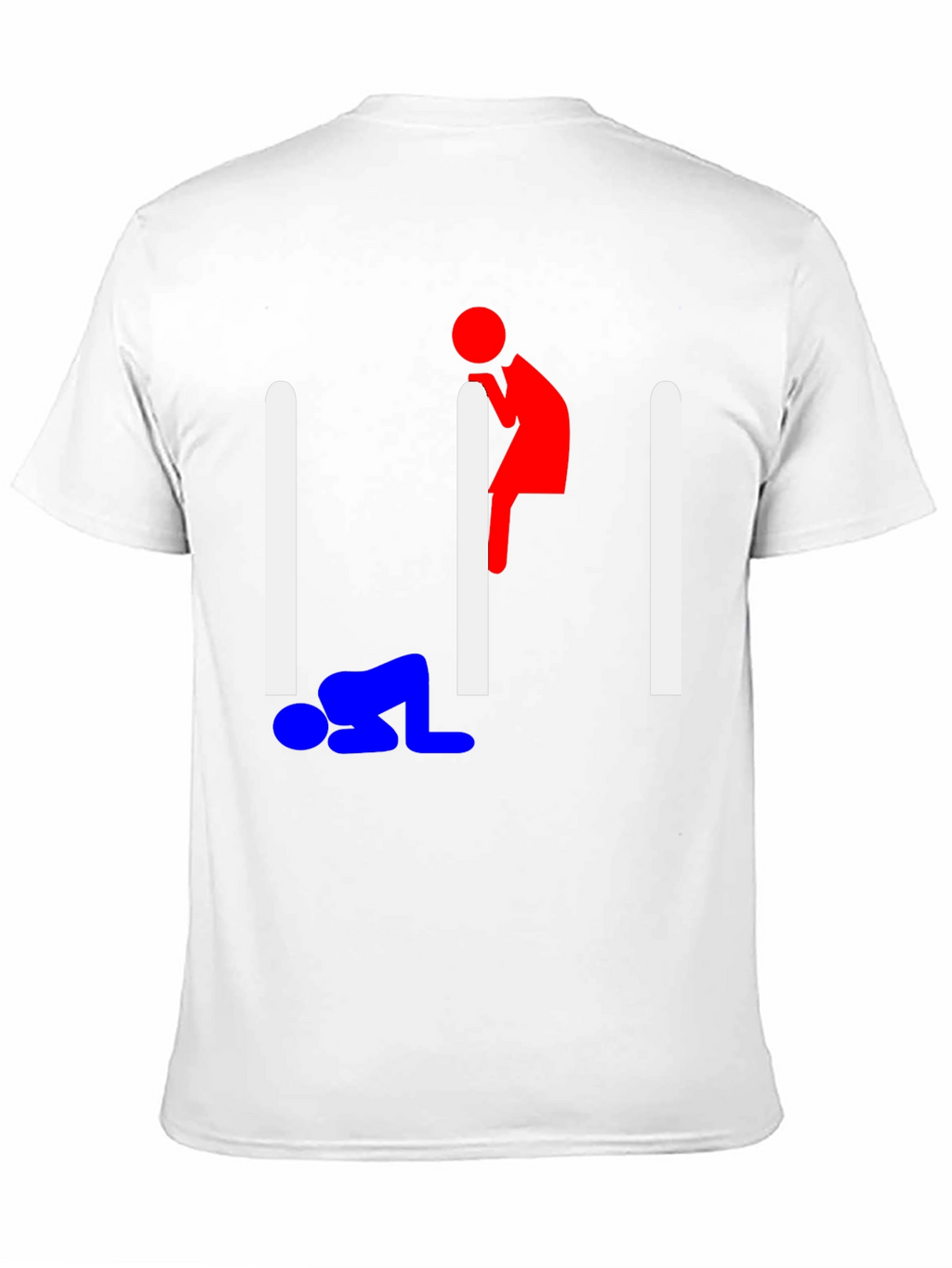 Humorous Stick Figure Graphic Tee - Black