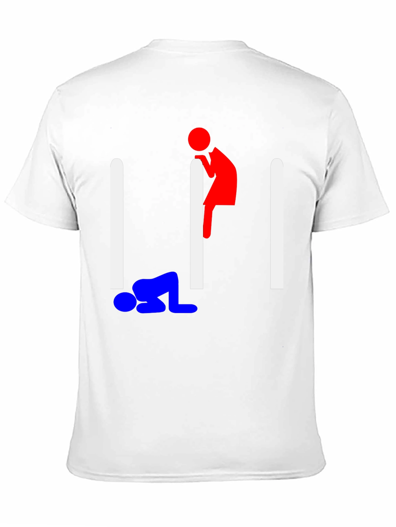 Humorous Stick Figure Graphic Tee - Black
