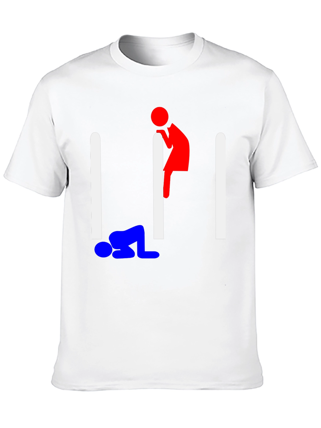 Humorous Stick Figure Graphic Tee - Black