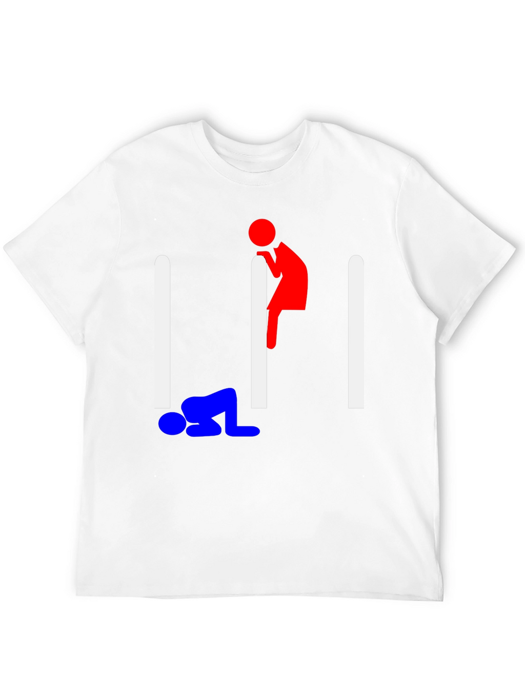 Humorous Stick Figure Graphic Tee - Black