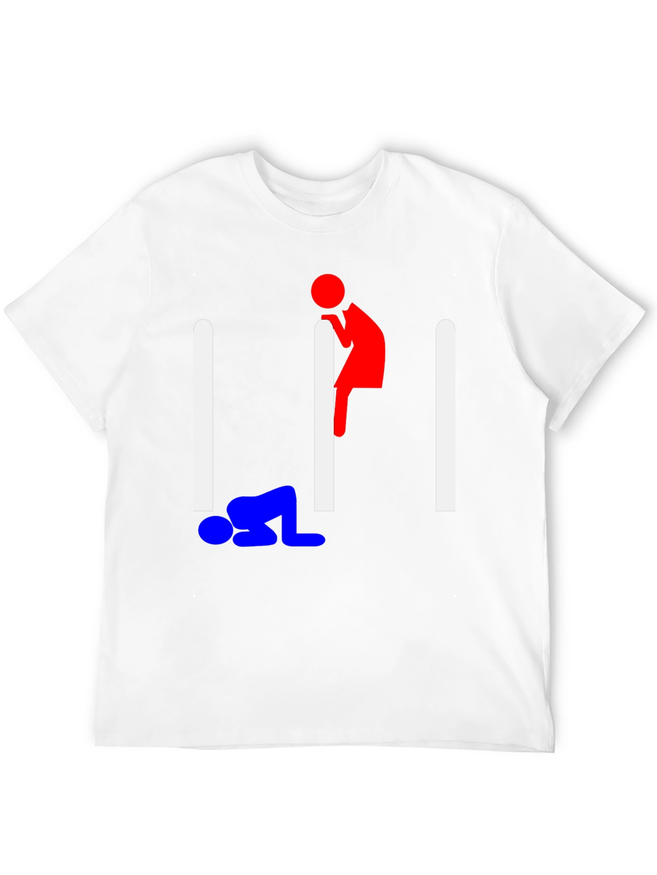 Humorous Stick Figure Graphic Tee - Black