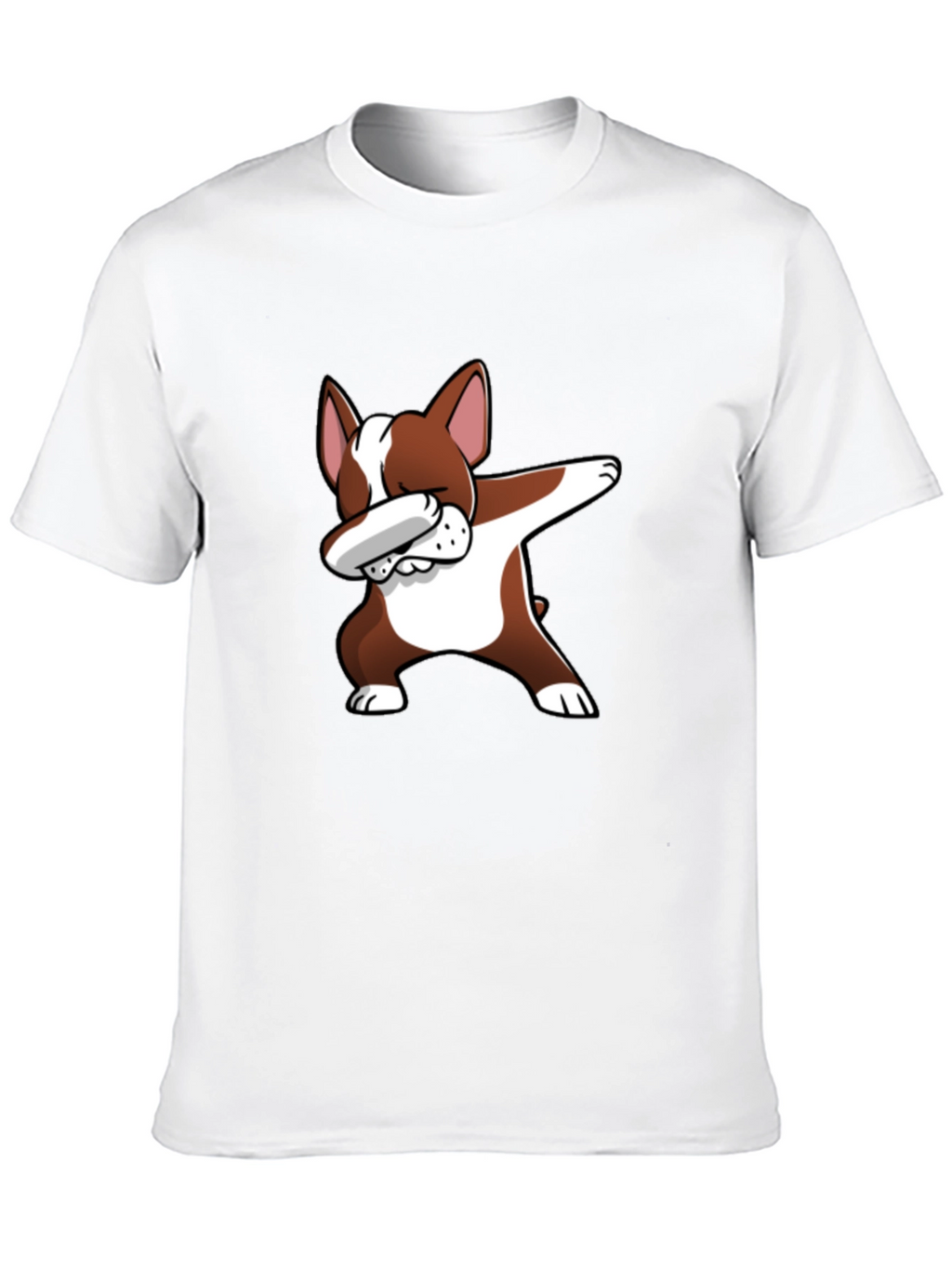 Dog Dabbing Graphic Tee - Black Cotton T-Shirt
