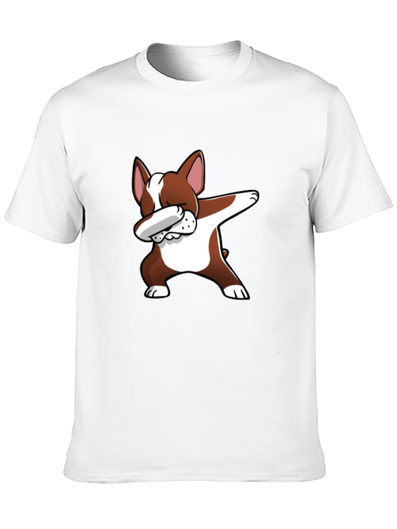 Dog Dabbing Graphic Tee - Black Cotton T-Shirt