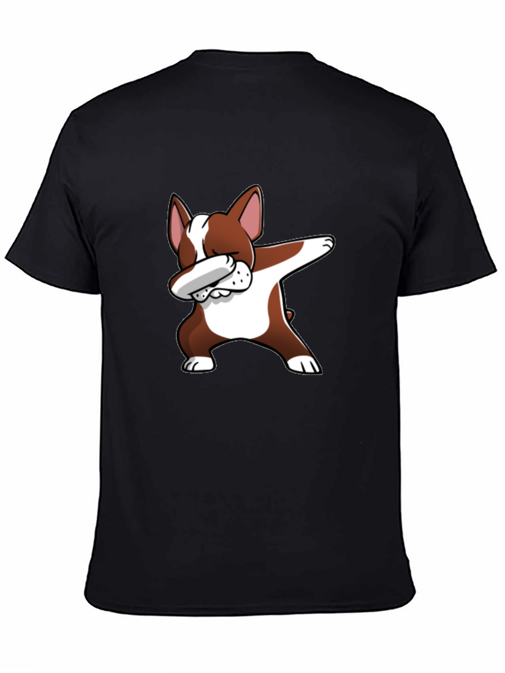 Dog Dabbing Graphic Tee - Black Cotton T-Shirt