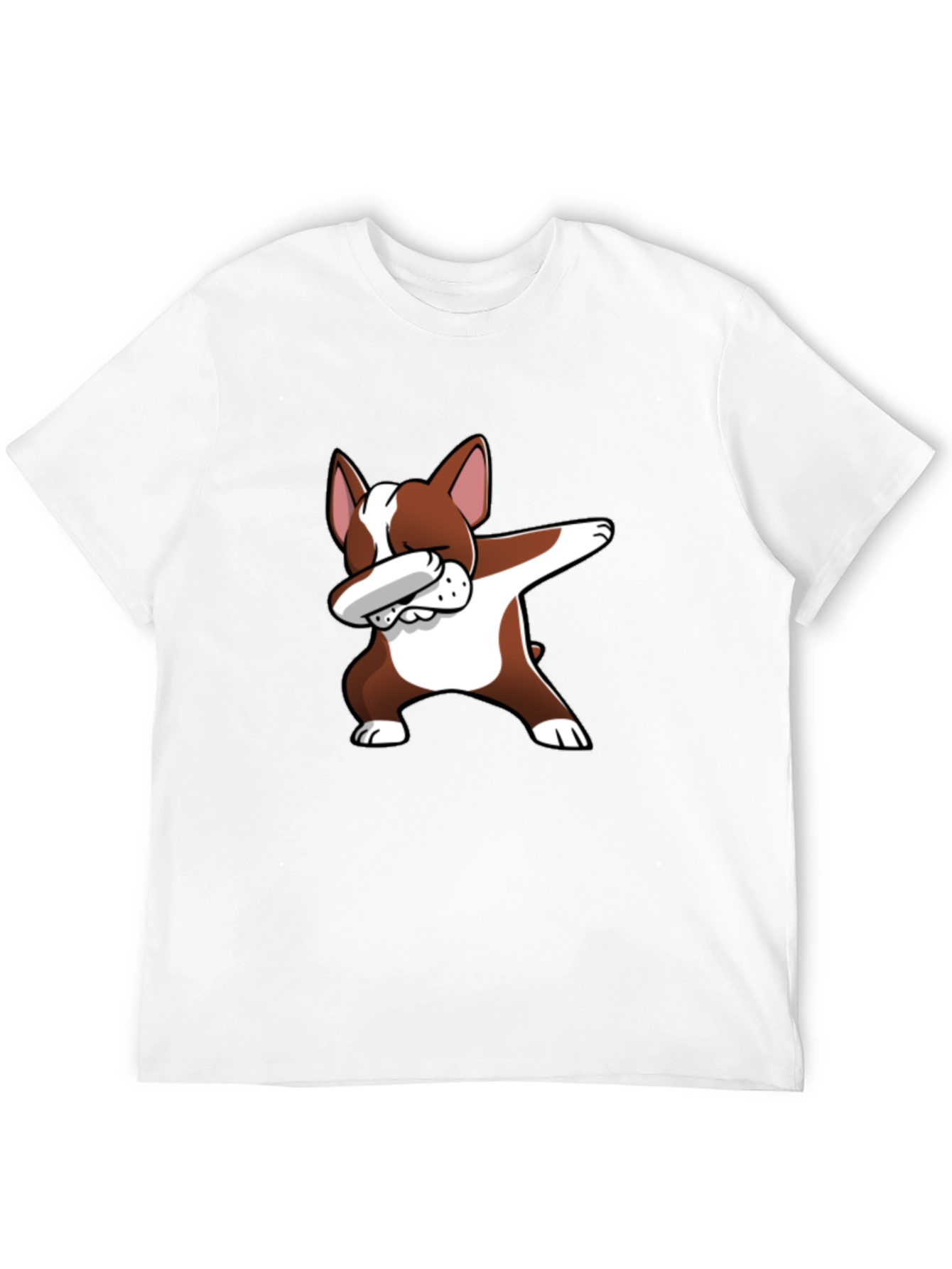 Dog Dabbing Graphic Tee - Black Cotton T-Shirt