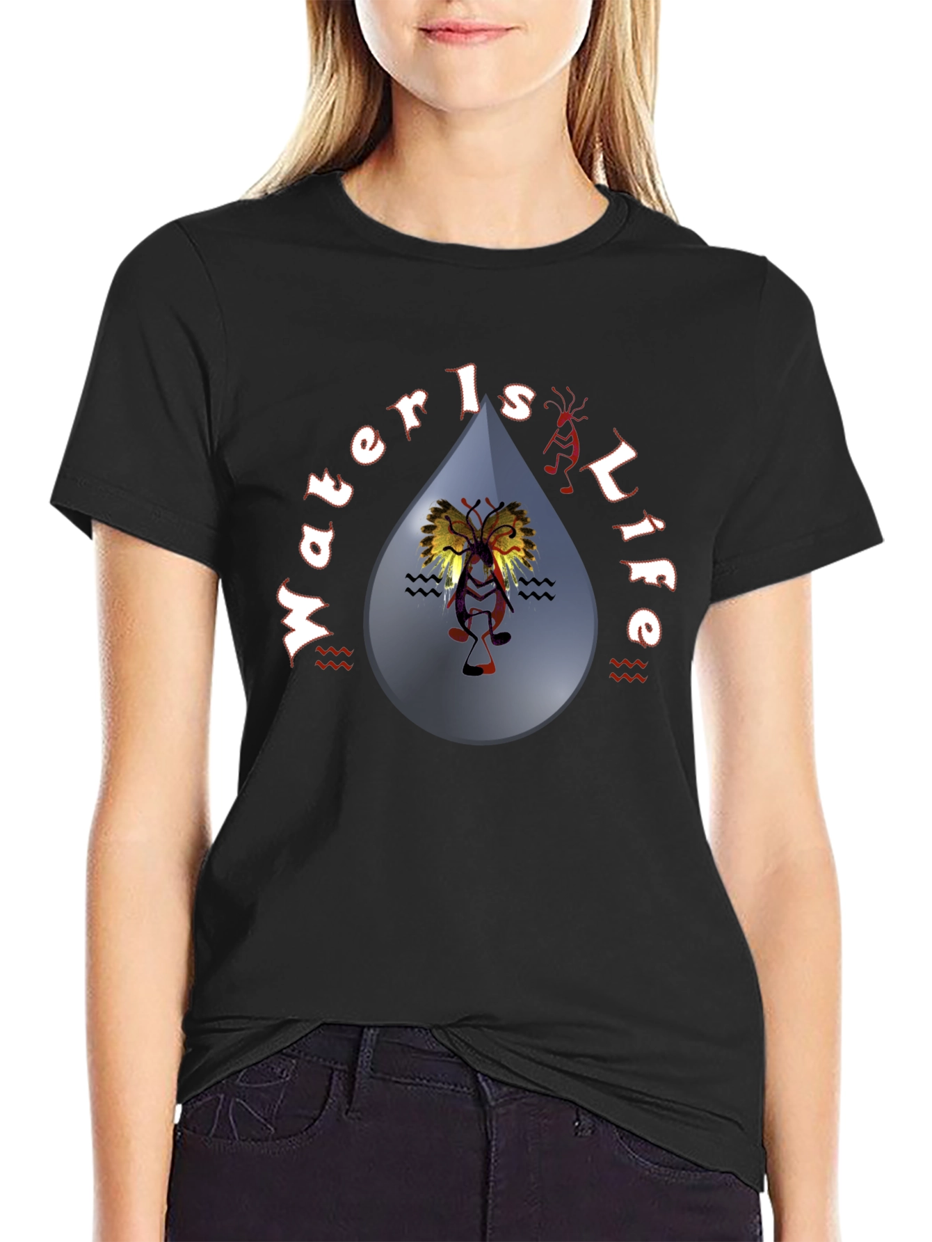 Water is Life Black Graphic Tee