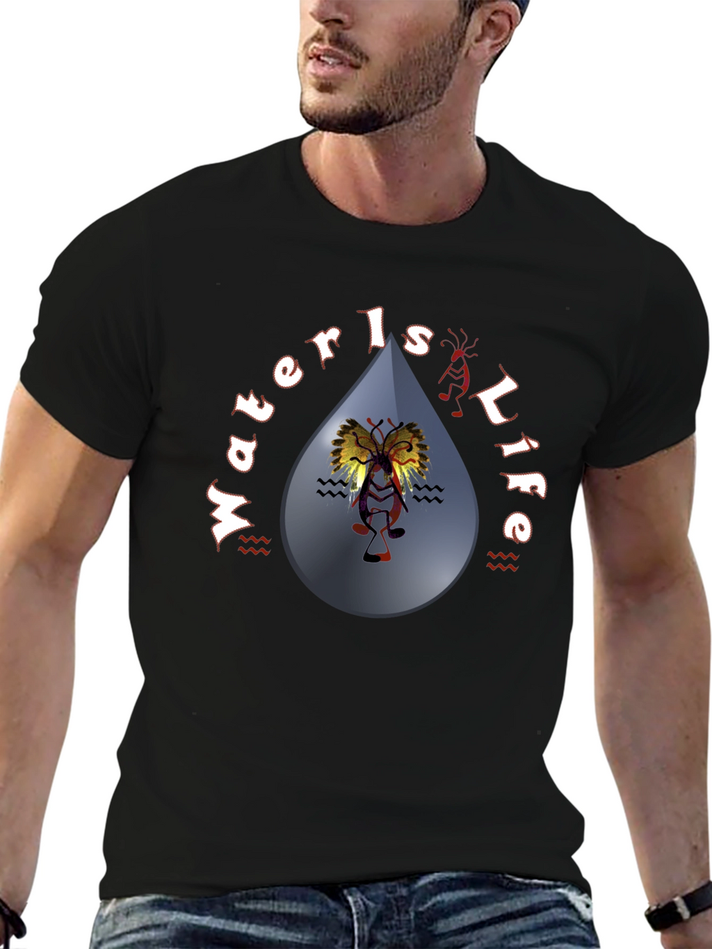Water is Life Black Graphic Tee