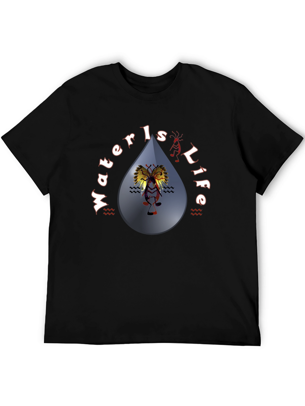 Water is Life Black Graphic Tee
