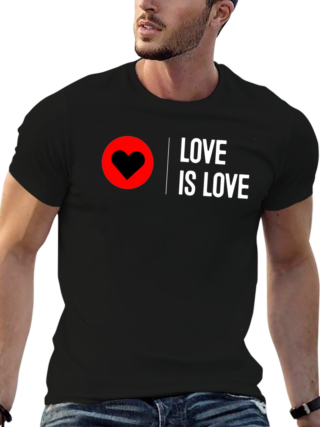 Love Is Love T-Shirt - Black Heart Graphic