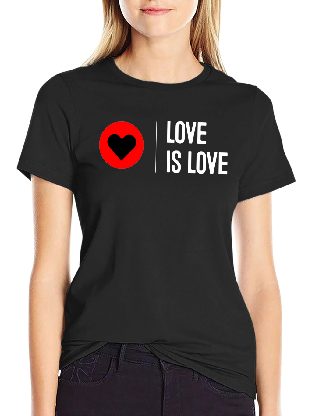 Love Is Love T-Shirt - Black Heart Graphic