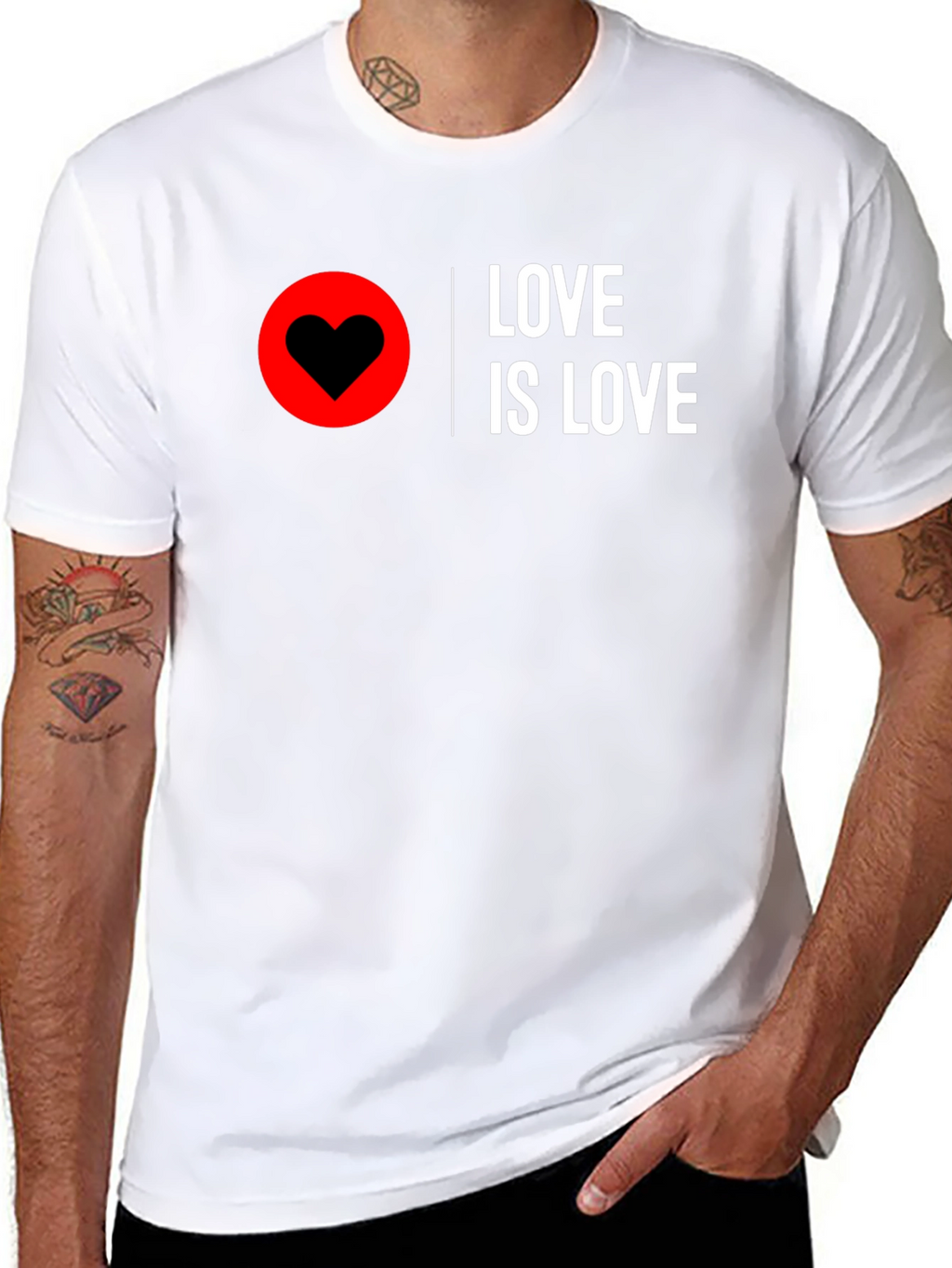 Love Is Love T-Shirt - Black Heart Graphic