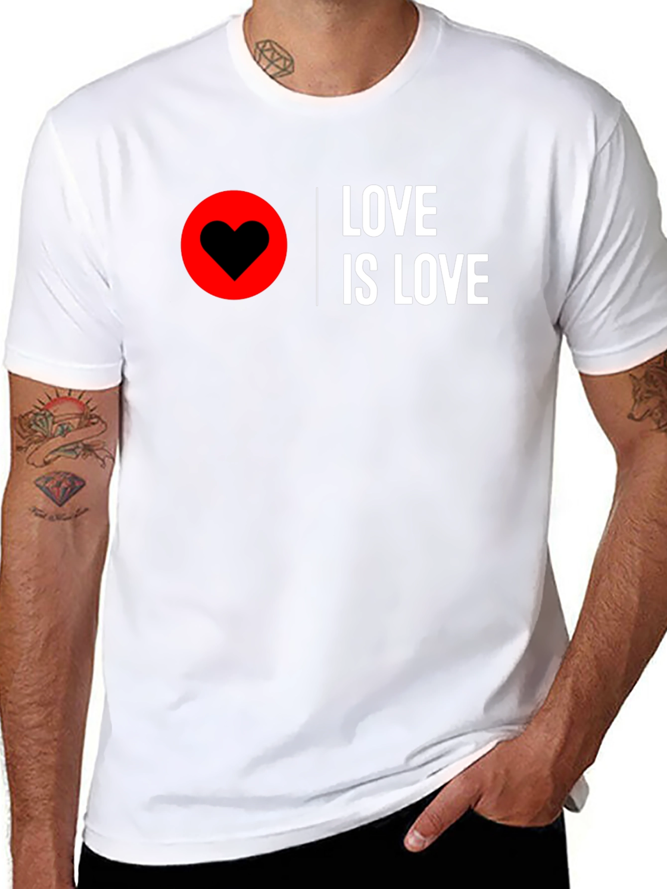 Love Is Love T-Shirt - Black Heart Graphic