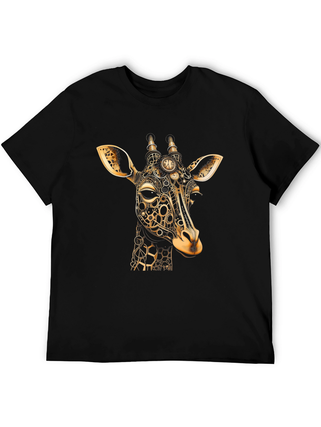 Steampunk Giraffe Black T-Shirt