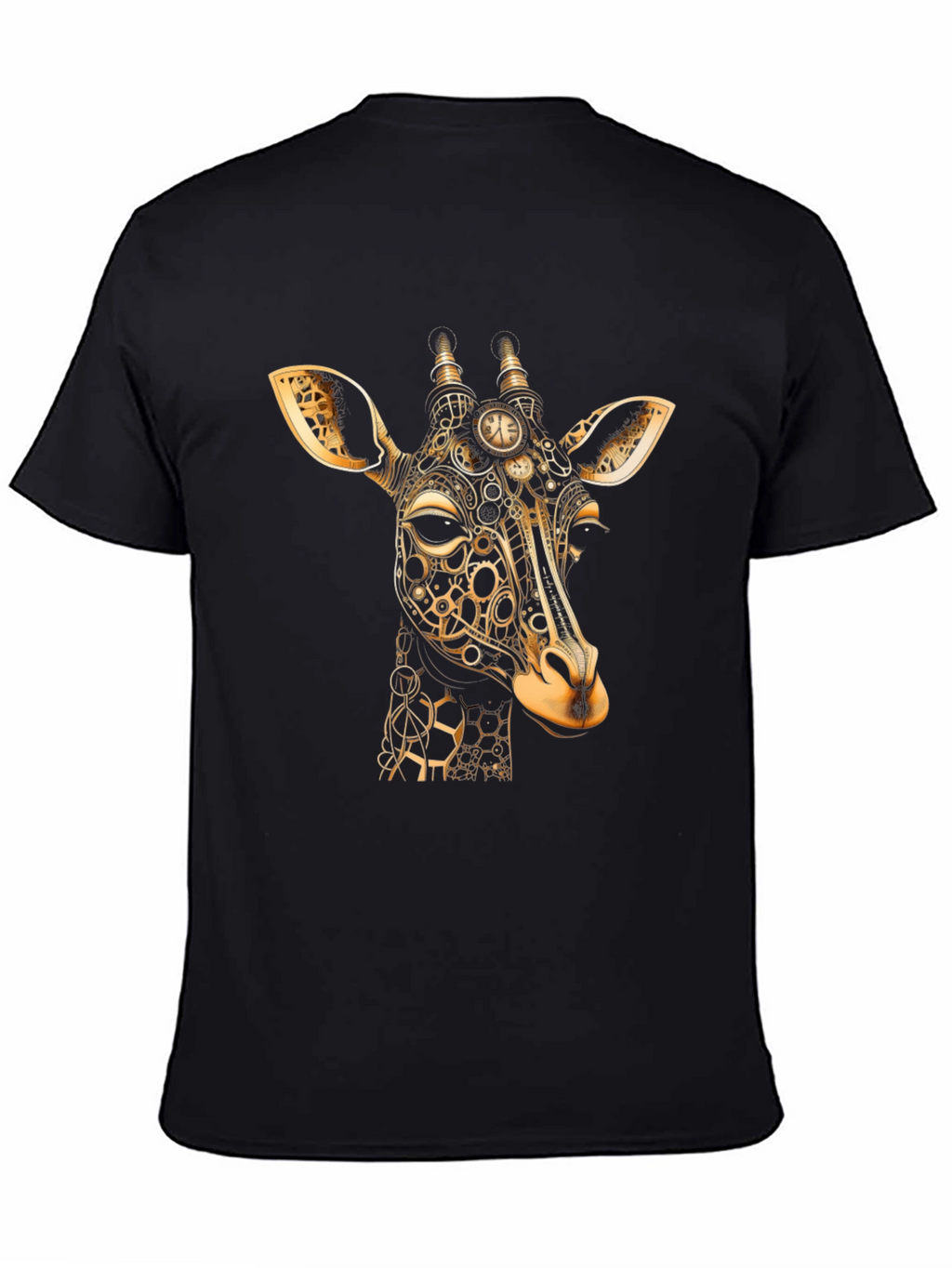 Steampunk Giraffe Black T-Shirt