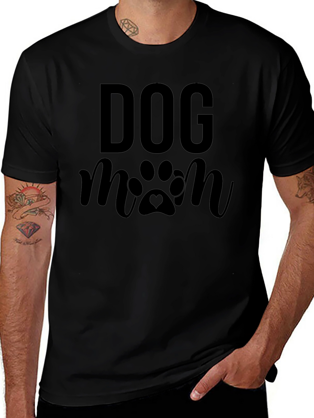 Dog Mom Graphic Tee - Black