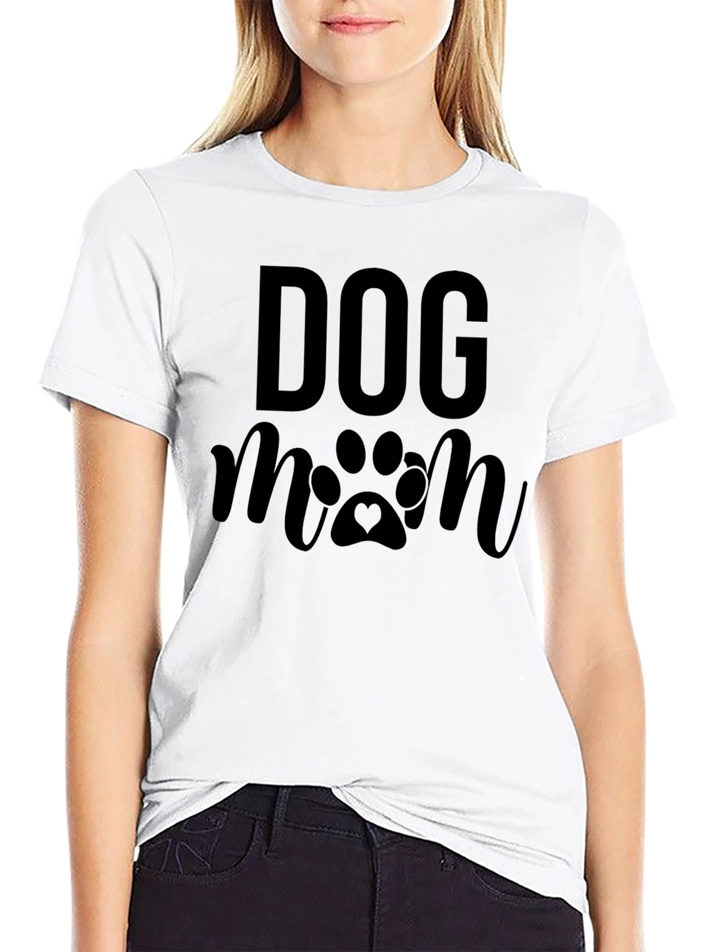 Dog Mom Graphic Tee - Black