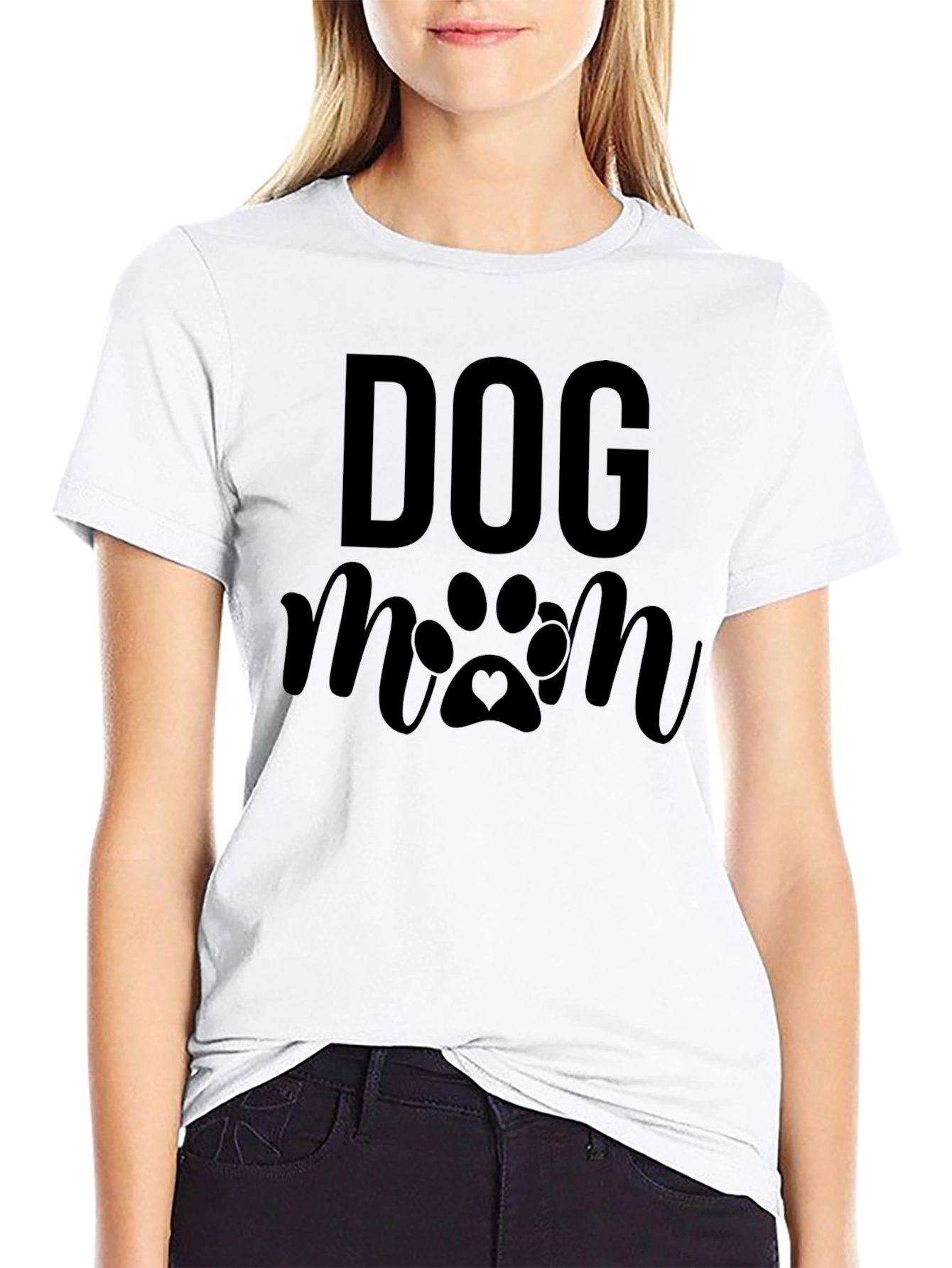 Dog Mom Graphic Tee - Black