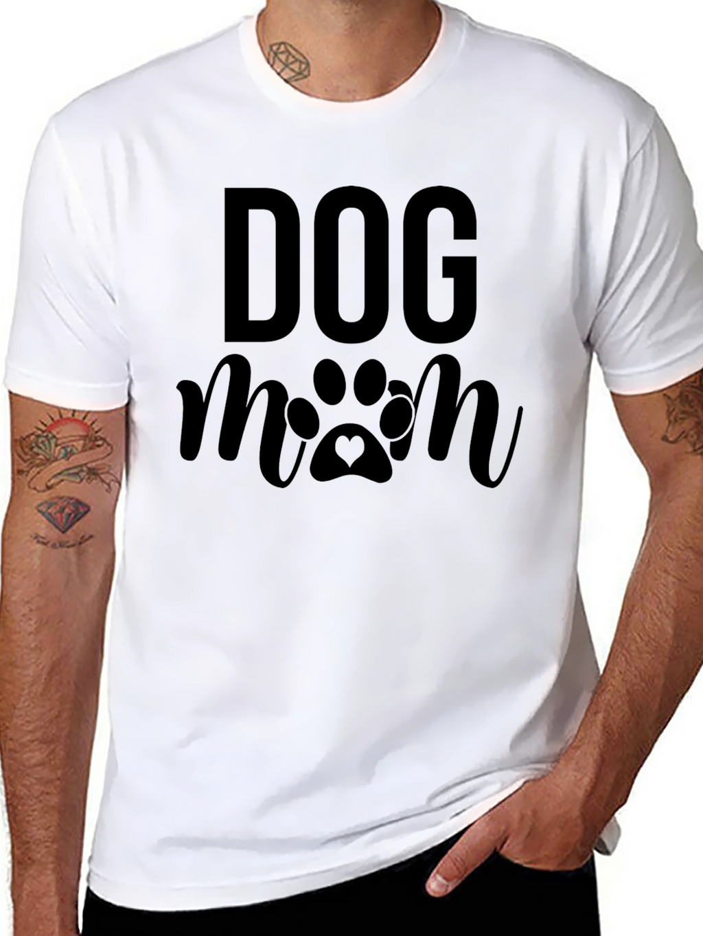 Dog Mom Graphic Tee - Black