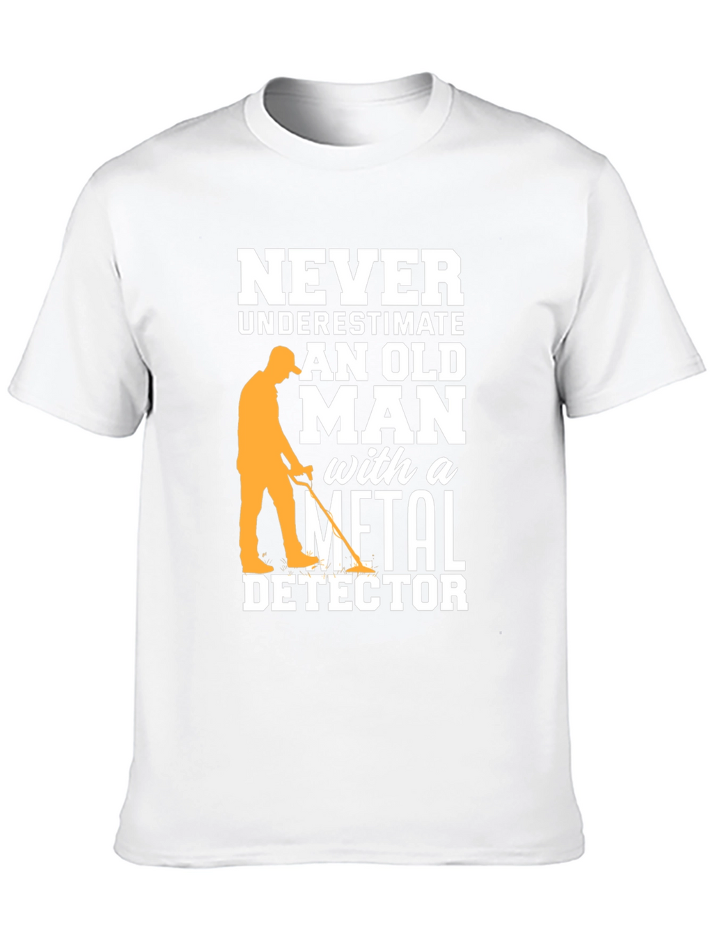 Funny Metal Detector Old Man Black T-Shirt