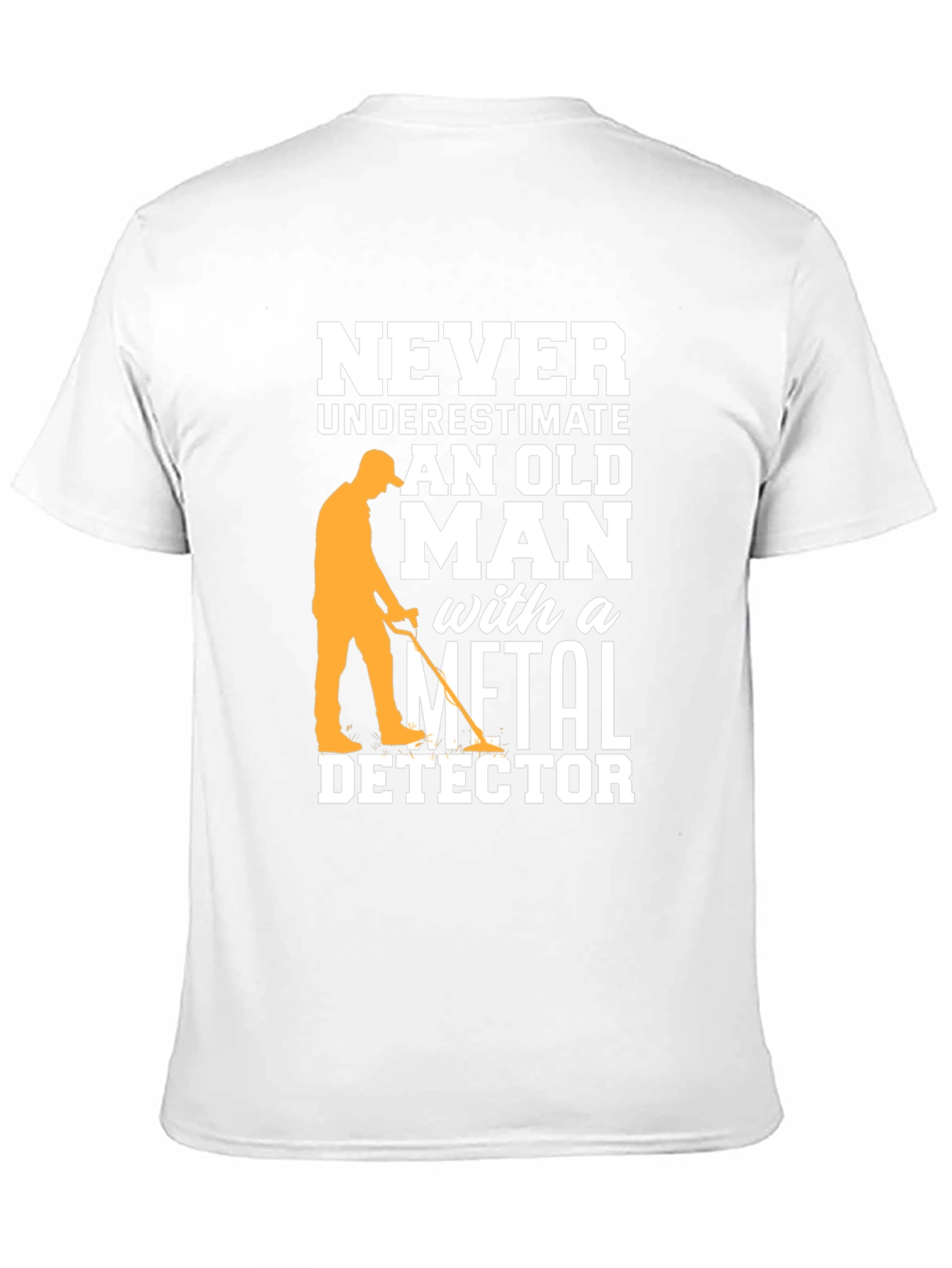 Funny Metal Detector Old Man Black T-Shirt