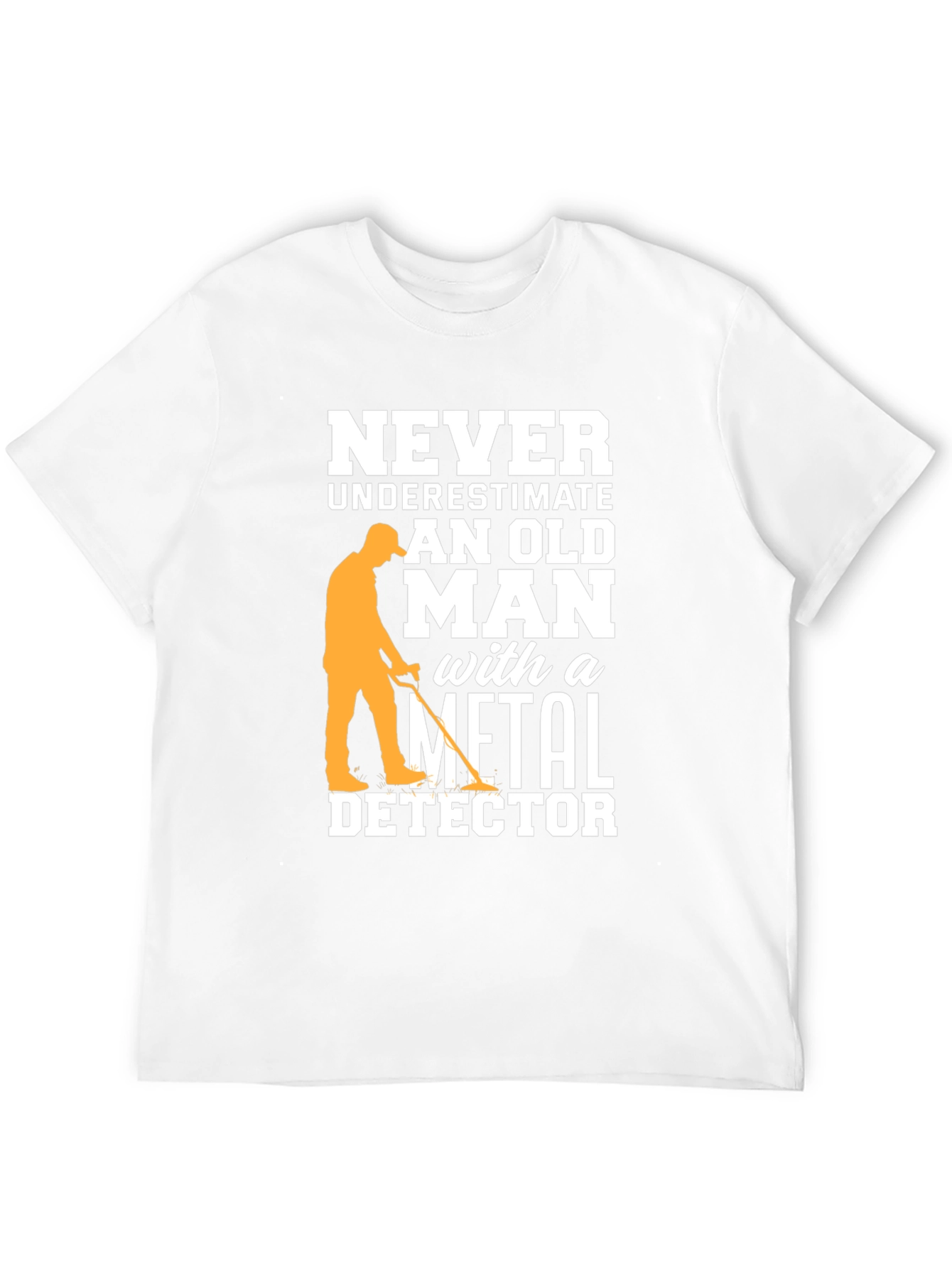 Funny Metal Detector Old Man Black T-Shirt