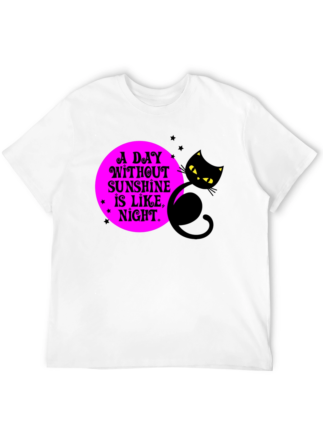 A Day Without Sunshine Black Cat Graphic Tee