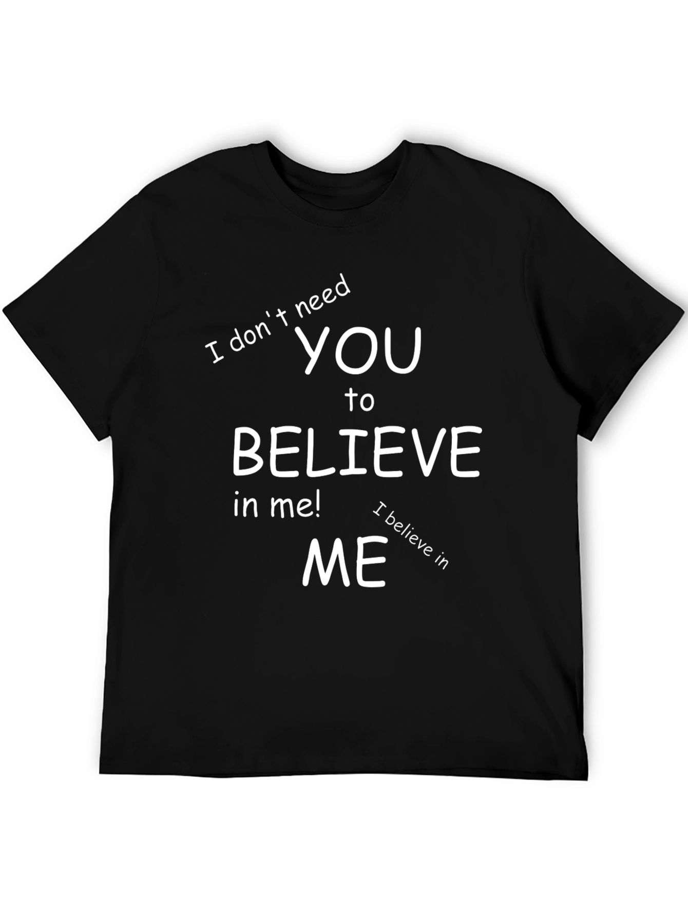 Believe in Me Black Graphic Tee